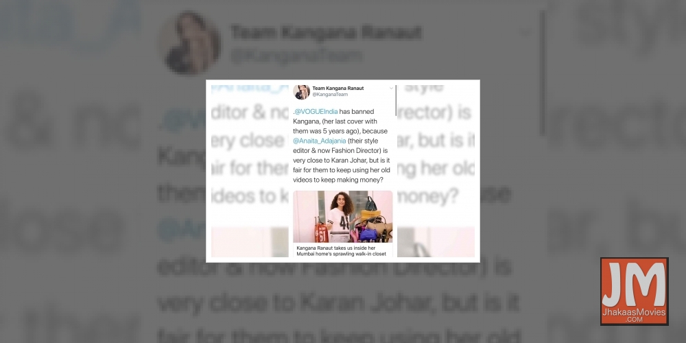 Kangana accuses top stylist of making money with her pics despite banning her from magazine.