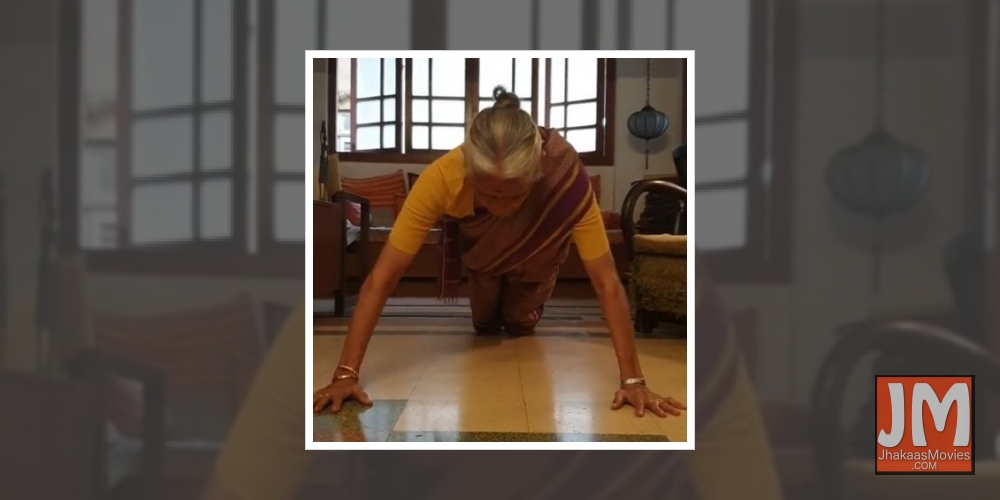 Milind Soman's mom pulls off 15 push-ups in saree at the age of 81.