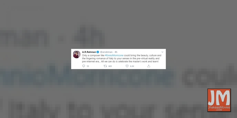 Rahman on Ennio Morricone's demise: Celebrate the master's work and learn.