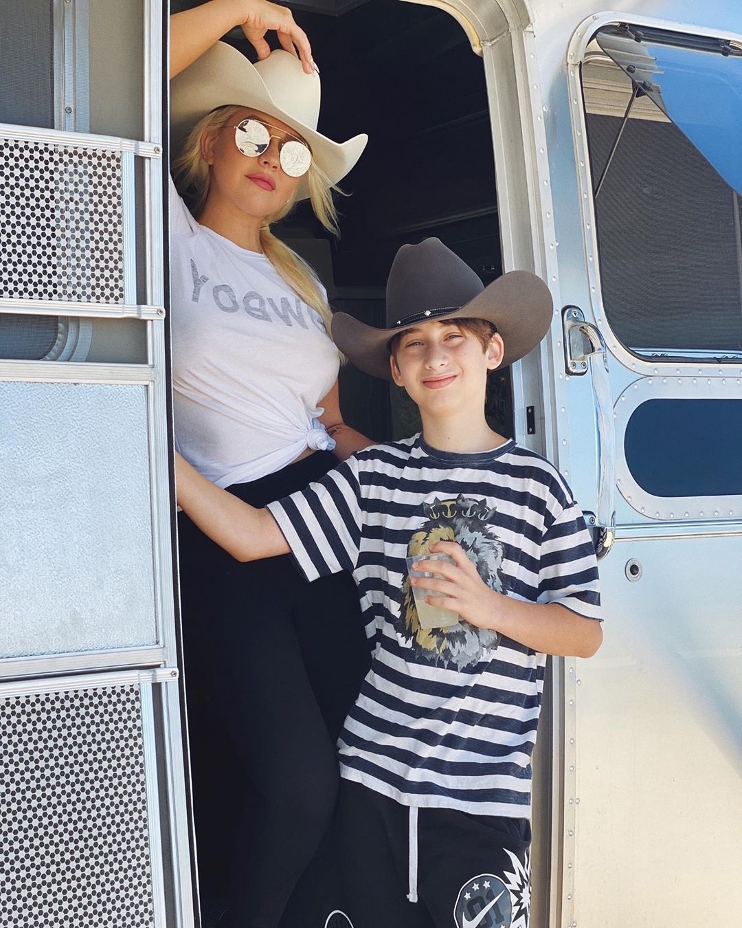 Christina Aguilera 'escaped into nature' with son. (Photo: Natalia/IANS)