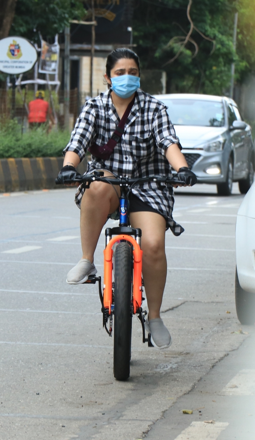 Mumbai: Indian film producer Charmee Kaur seen in Mumbai's Juhu on July 24, 2020. (Photo: IANS)