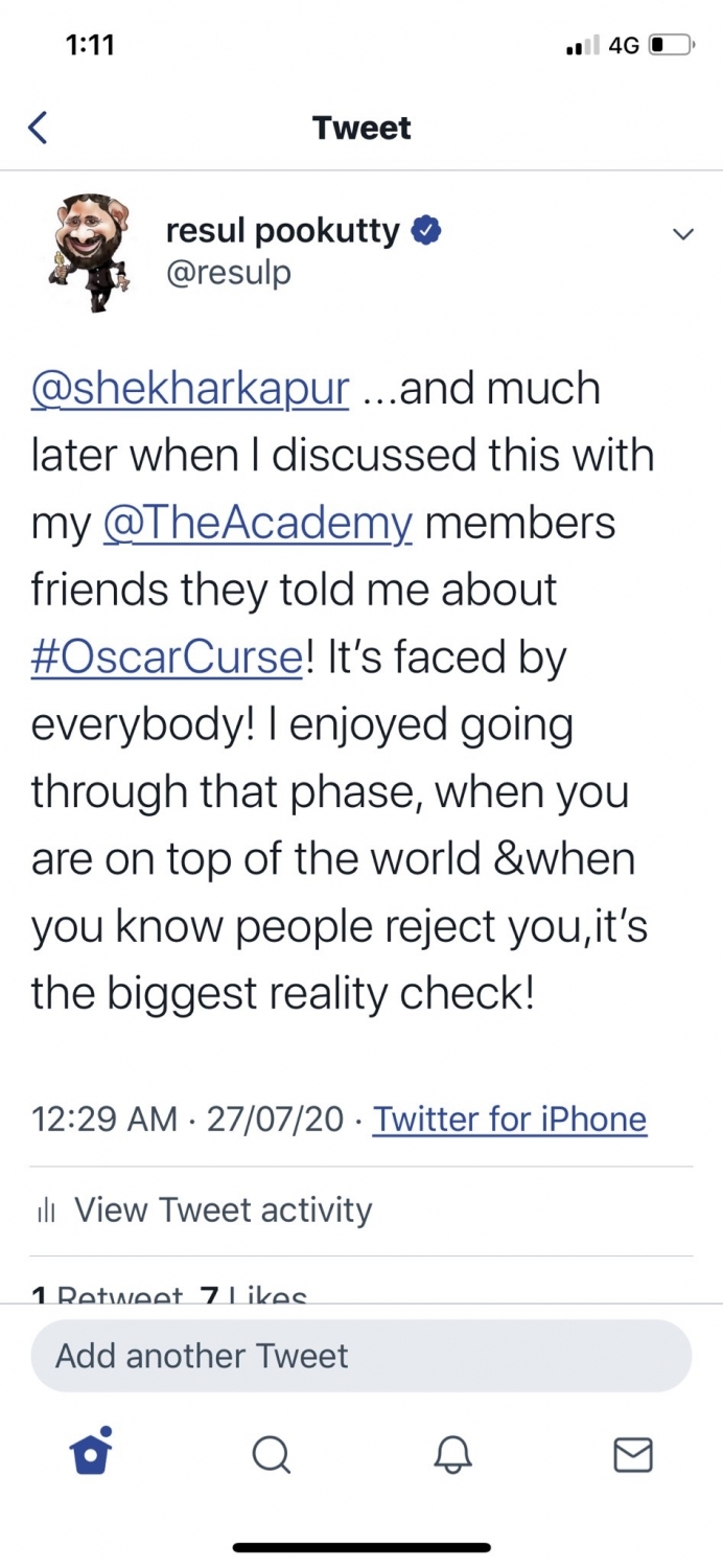 Resul Pookutty, Oscar curse. (Photo: Twitter@resulp)