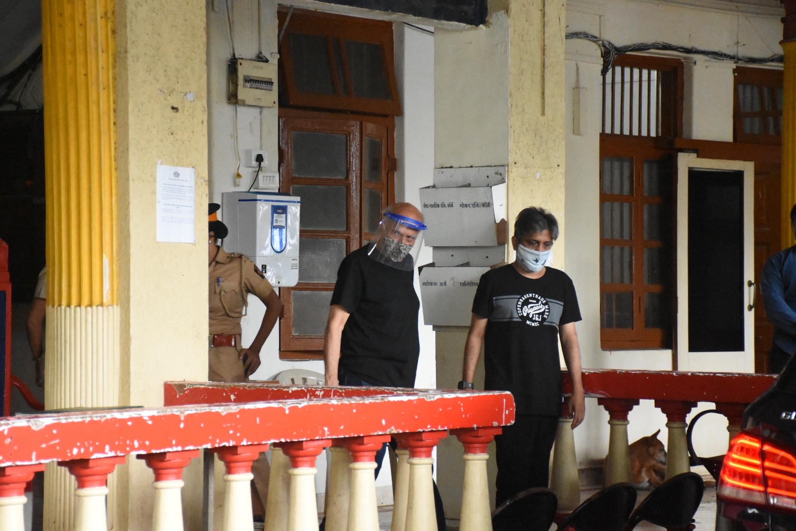 Mumbai: Filmmaker Mahesh Bhatt wearing a face shield, gloves and mask, makes his way into the Santacruz police station to record his statement as part of the investigation into the death of Bollywood actor Sushant Singh Rajput, in Mumbai on July 27, 2020. (Photo: IANS)
