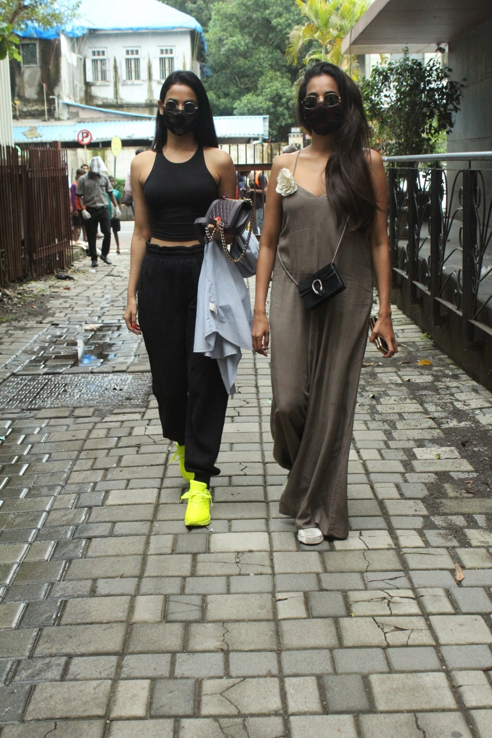 Mumbai: Actress Sonal Chauhan with sister seen in Mumbai's Juhu on July 29, 2020. (Photo: IANS)