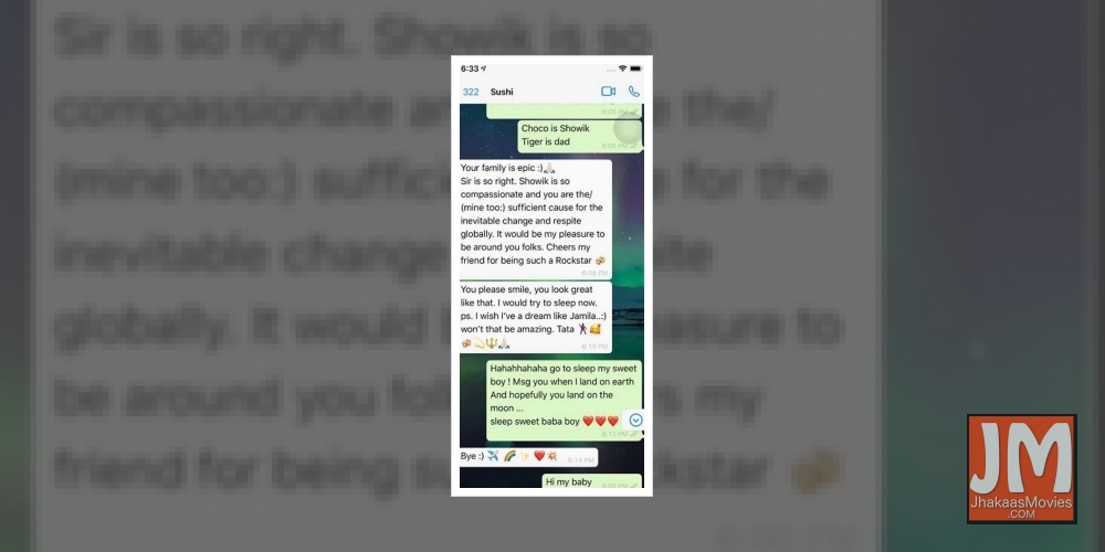Rhea shares screenshots of chats with Sushant Singh Rajput.