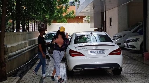 Actress Nora Fatehi seen at the office of T-Series in Andheri, Mumbai on Aug 8, 2020. (Photo: IANS)