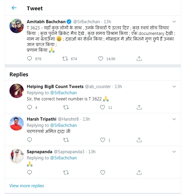 Big B documents what all he did in a day. (Photo: twitter@SrBachchan)