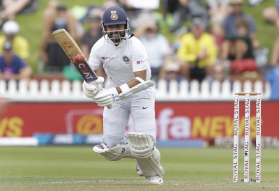 Wellington: India player Ajinkya Rahane in action during the first Test between New Zealand and India at Basin Reserve cricket stadium in Wellington, New Zealand on Feb. 21, 2020. (Photo: Surjeet Yadav/IANS)
