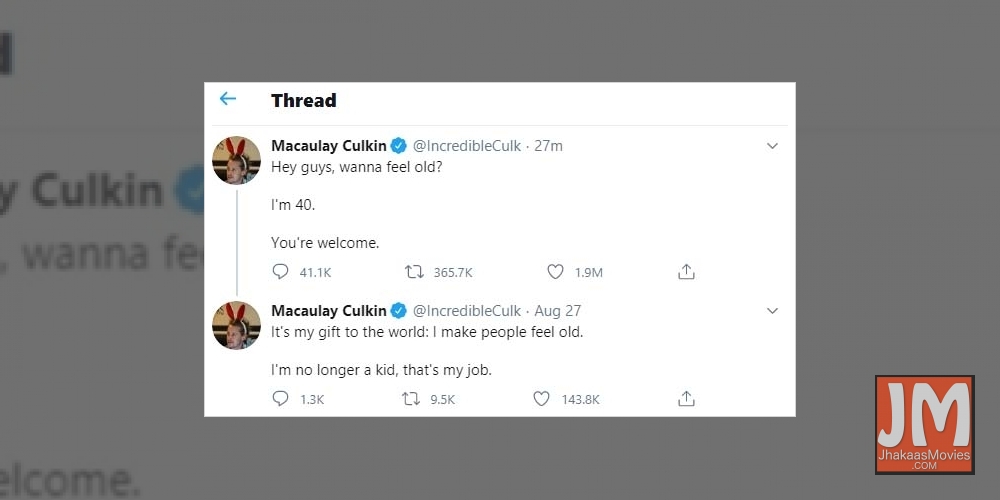 Macaulay Culkin makes fans 'feel old' on his 40th birthday.