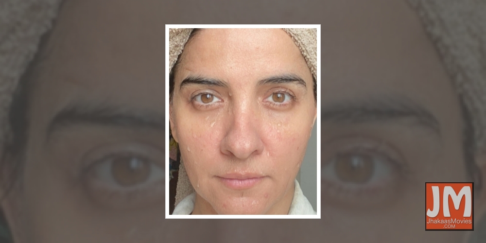 Shruti Seth in extreme close-up, sans make-up .