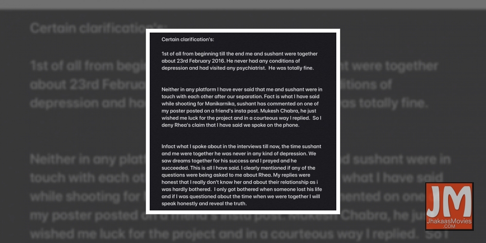 Ankita quashes Rhea's claim, says Sushant never had depression.