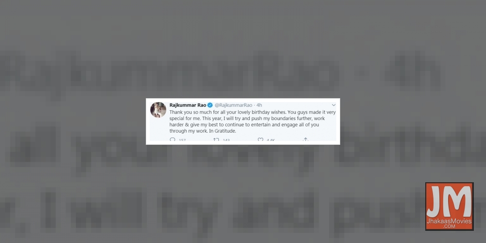 Rajkummar Rao reveals his birthday resolution