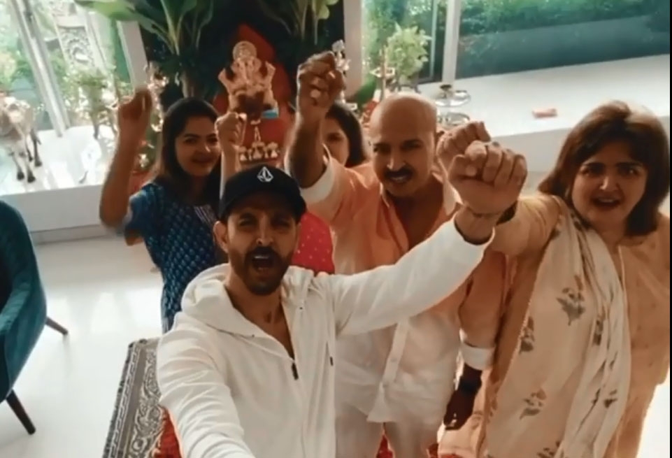 Hrithik Roshan shares glimpse of Ganesh Chaturthi celebration with family.