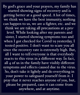 Himansh Kohli tests positive for Covid-19