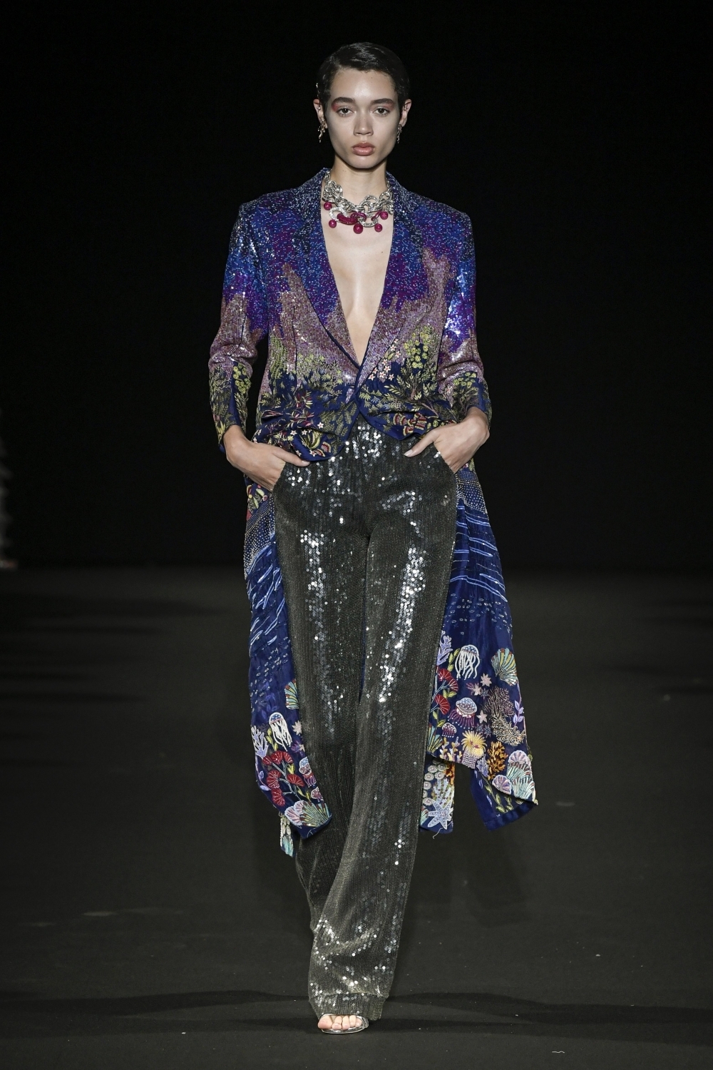 A model dressed in a Rahul Mishra creation. Mishra is the first Indian designer to be welcomed as â€˜Guest Memberâ€™ at Paris Haute Couture Week.