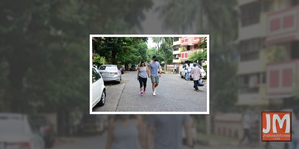 Mumbai: Actors Neha Dhupia and Angad Bedi seen at Bandra in Mumbai on Sep 4, 2020.