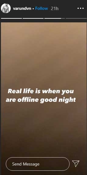 Varun Dhawan's word of wisdom: Real life is when you are offline.