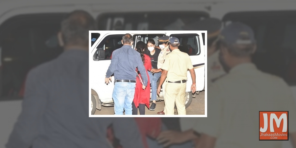 Actress Rhea Chakraborty after undergoing medical test at the BrihanMumbai Municipal Corporation's LTMG Sion Hospital following her arrest in connection with the ongoing probe of the Narcotics Control Bureau