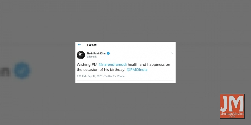 SRK wishes health and happiness to PM Modi on his birthday.