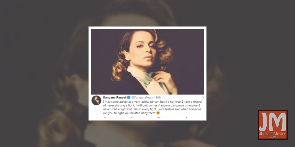 Kangana 'will quit twitter' if anyone can prove she starts fights
