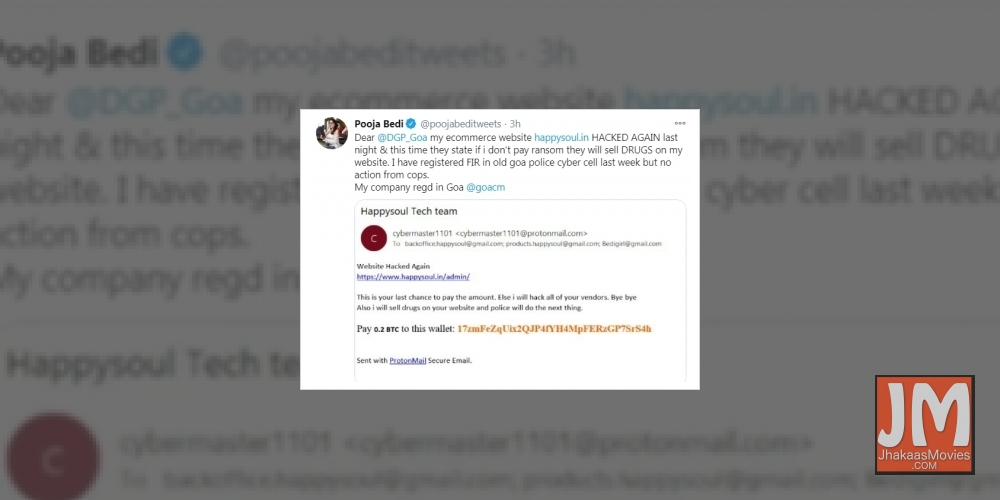 Ransomware attack on Pooja Bedi's website