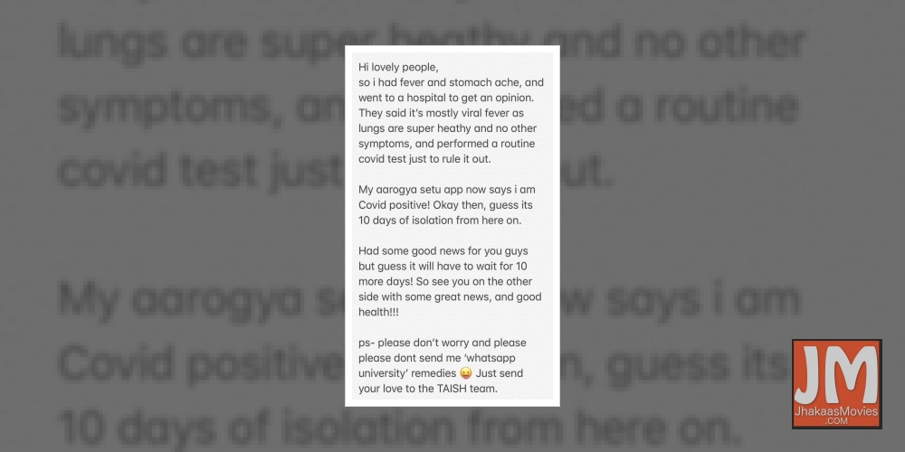 Harshvardhan Rane tests Covid positive