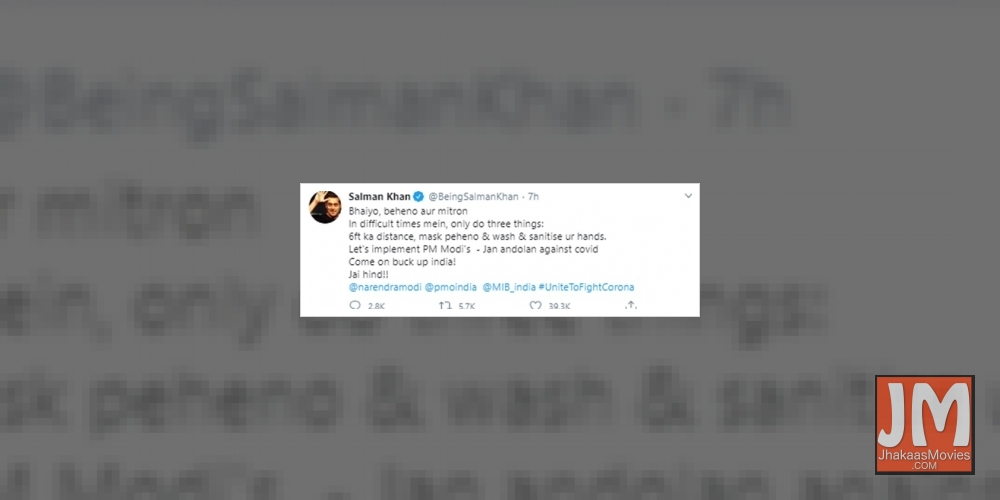 Salman Khan supports PM Modi's Jan Andolan campaign, gets trolled