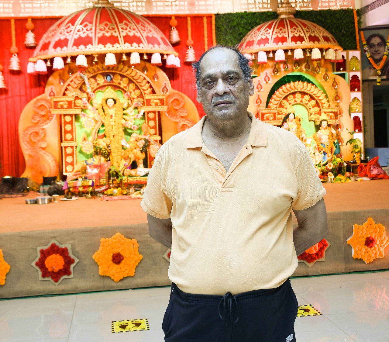 Mumbai: Actor Debu Mukherjee during Maha Ashtami celebrations at North Bombay Sarbojanin Durga Puja pandal, in Mumbai on Oct 24, 2020. (Photo: IANS)