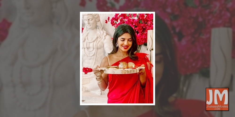 Priyanka-Nick look deeply in love in Karwa Chauth photos.