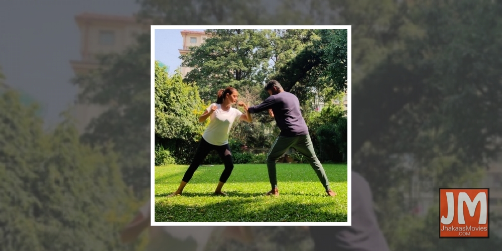 Dia Mirza learning Kalaripayattu.