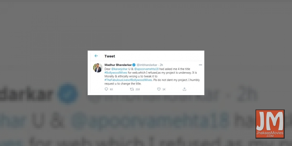 Madhur Bhandarkar's title war with Karan Johar.