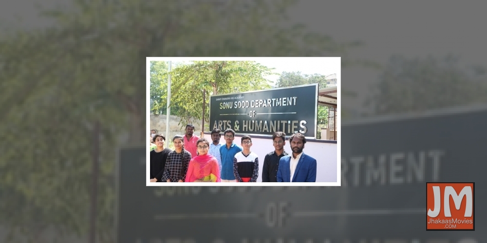 Now, Sonu Sood Department of Arts and Humanities in Andhra institute.
