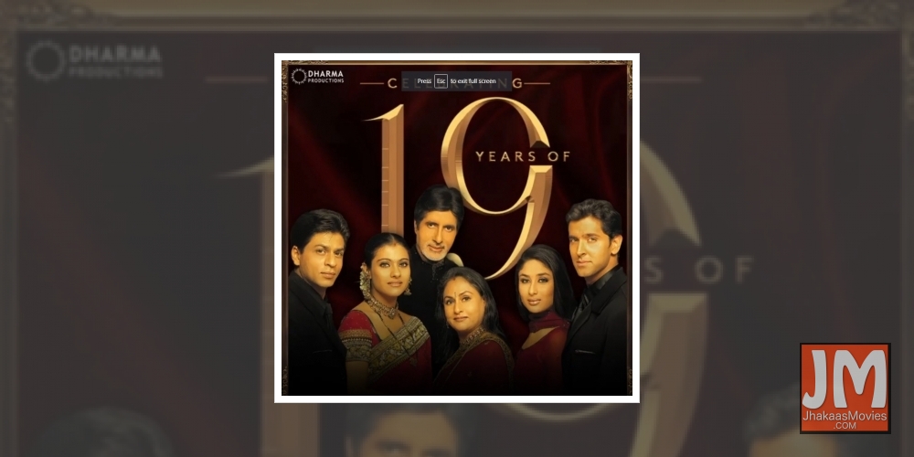 Kabhi Khushi Kabhie Gham turns 19, film will be 'blessing' in K.Jo's filmography.