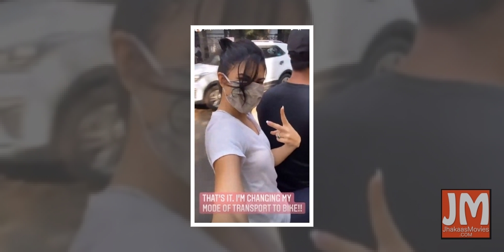 Actress Jacqueline Fernandez thoroughly enjoyed herself during a bike ride, and on Wednesday took to Instagram Stories to share how much she enjoyed riding a bike.