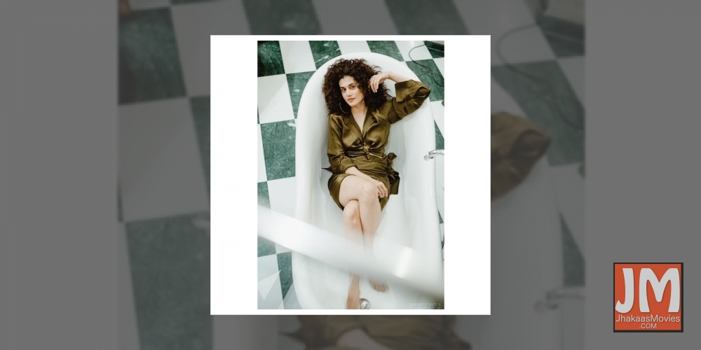 Bollywood actress Taapsee Pannu on Thursday posted a picture where she is seen posing in the bathtub, and added a witty caption to it.