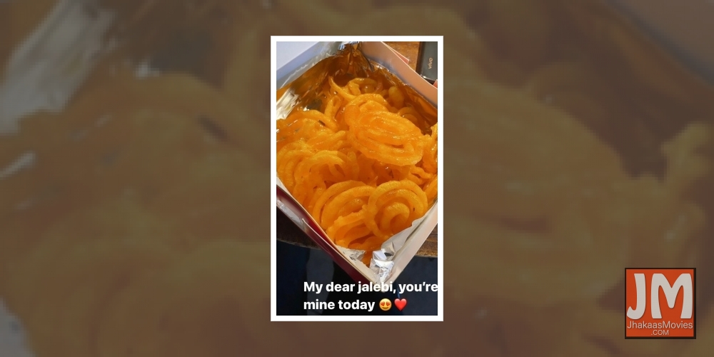 Disha Patani indulges in some jalebis.