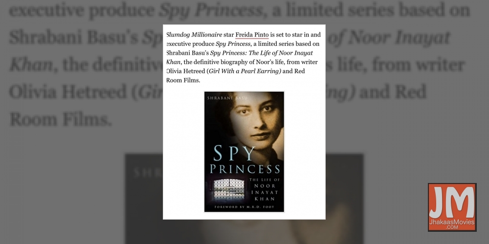 Actress Freida Pinto will essay British spy Noor Inayat Khan in the upcoming limited series, Spy Princess.