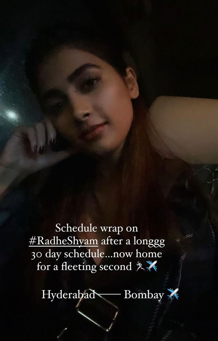 Pooja Hegde wraps up 'Radhe Shyam' schedule.(photo:instagram)