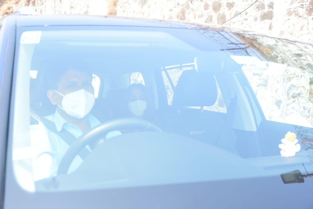 Mumbai:   Natasha Dalal & others leaving for marriage in Alibaug on Jan 22, 2021. (Photo: IANS)