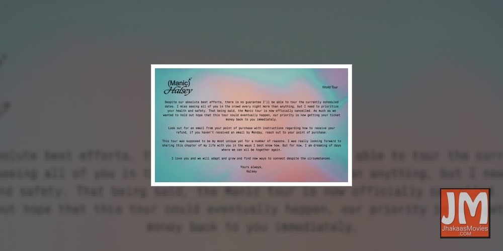 Halsey cancels tour, says safety is priority