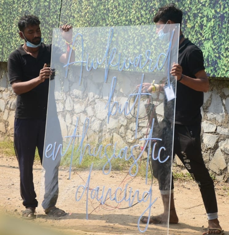 MUMBAI:Decoration setup for Varun Dhawan and Natasha Dalal Marriage on Sunday on 24 Jan 2021. (Photo: IANS)