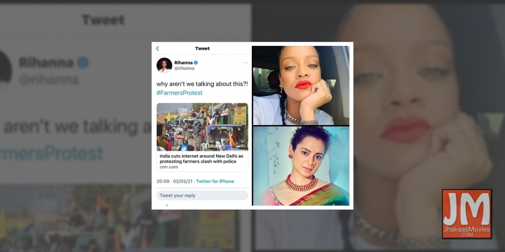Rihanna tweets about farmers' protest, Kangana calls her a 'fool'.