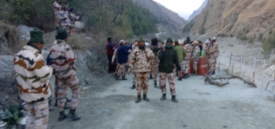 3 persons taken out from tunnel by ITBP provided oxygen as they were found unconscious inside. Carried by jawans to nearest road head on stretchers.