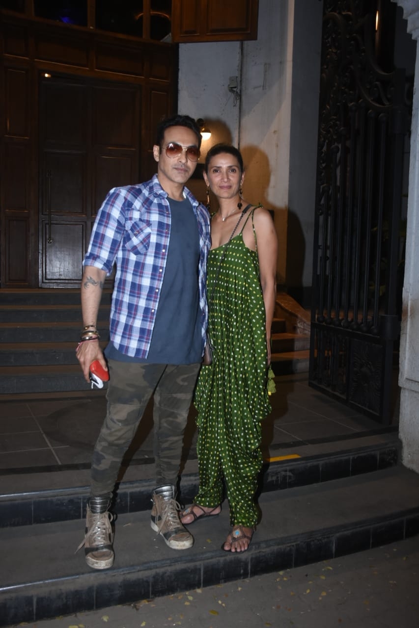 Mumbai: Mozez Singh With Meher Rampal Spotted at Ministry Of Crab Khar on Friday 05 February 2021.(Photo: IANS)