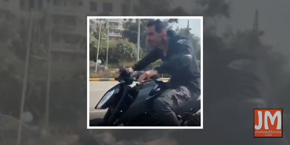 Actor John Abraham took to Instagram on Wednesday shared a sneak peek of a bike stunt of his upcoming film Attack, but was trolled for not wearing a helmet while riding the two-wheeler.