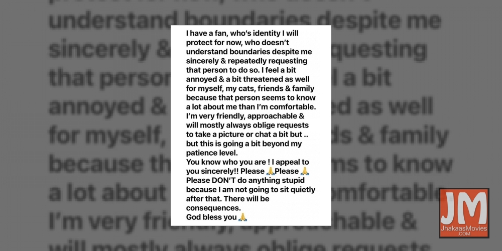 Gulshan Devaiah on Thursday took to social media to express that he is a bit threatened and annoyed by a fan. The reason is the fan has learnt a lot about him than he is comfortable.