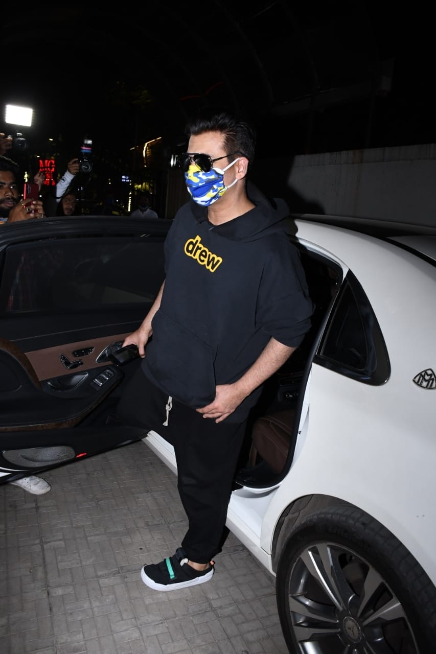 Mumbai: Pritam, Shakun Batra and Karan Johar Spotted at Old DharmaOffice In Khar 11th February 2021. (Photo: IANS)