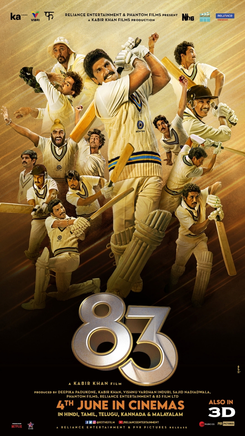 Ranveer Singh-starrer '83' will be out in theatres on June 4th 2021.