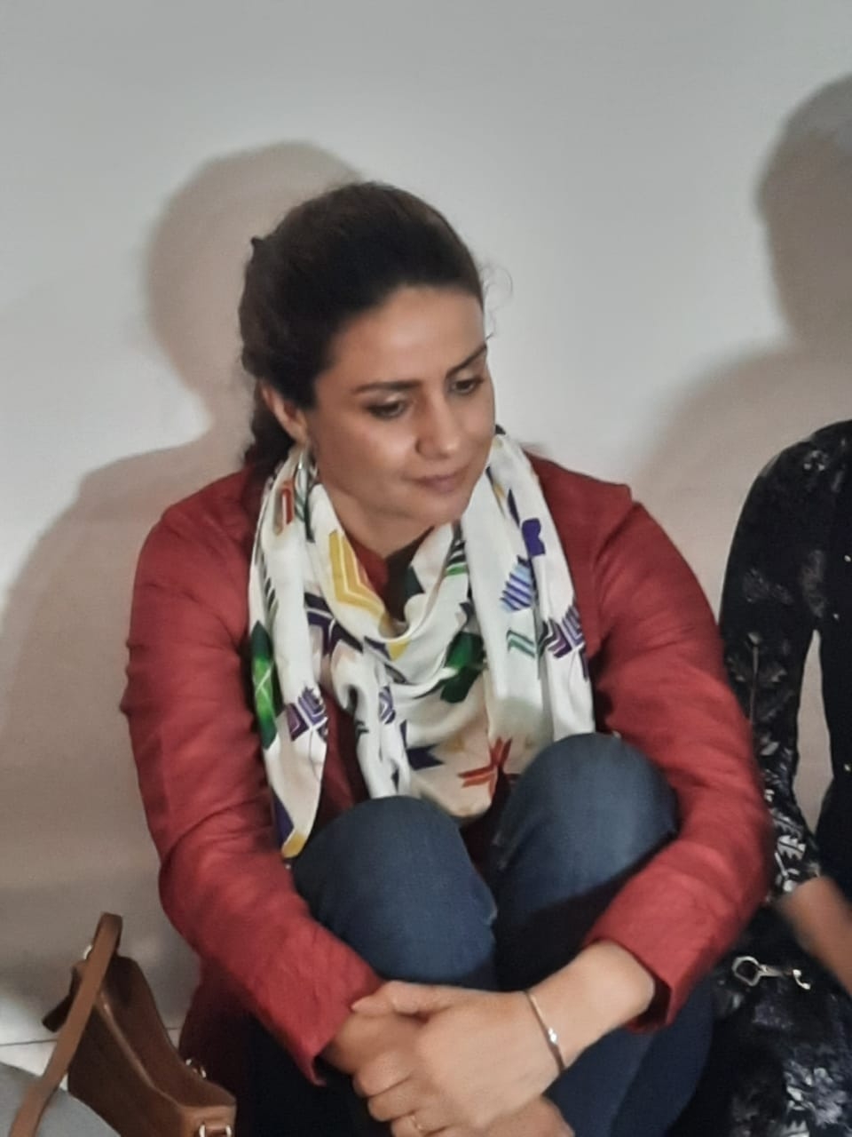 Actress Gul Panag at Ghazipur border.