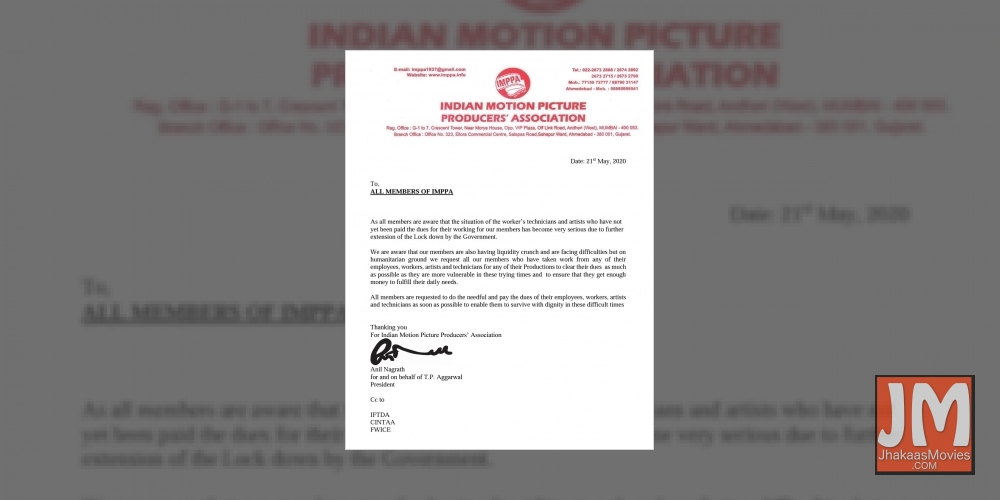 IMPPA urges members to clear dues of artistes, technicians, workers.